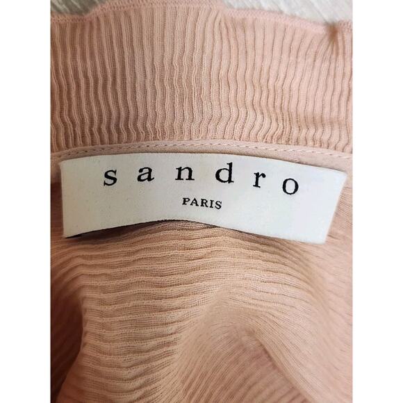 Sandro Women's Girly Ruffle-Trimmed Mini Dress Rose Pink Size 3 Pre-owned - Picture 11 of 16